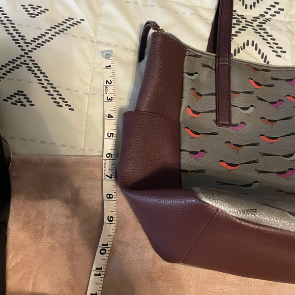 Relic Bird Print Shoulder Purse Bag purple and gray‎ novelty hipster - Picture 7 of 8